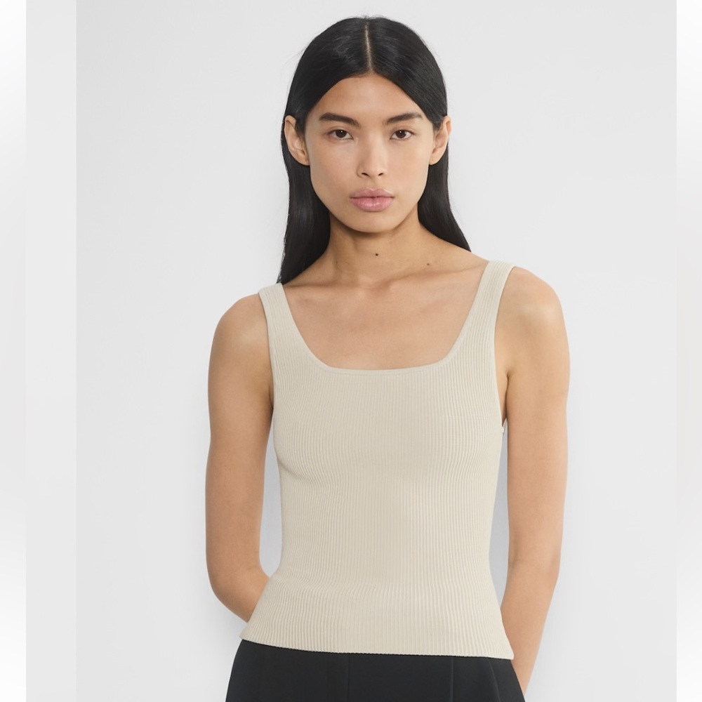 BNWT Babaton Sculpt Knit Squareneck Tank in Ashen, Mocha and Matte Pearl